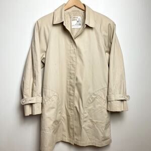 Vintage London Towne Rain Trench Coat Sz 8 Quiet Luxury Capsule Timeless Classic